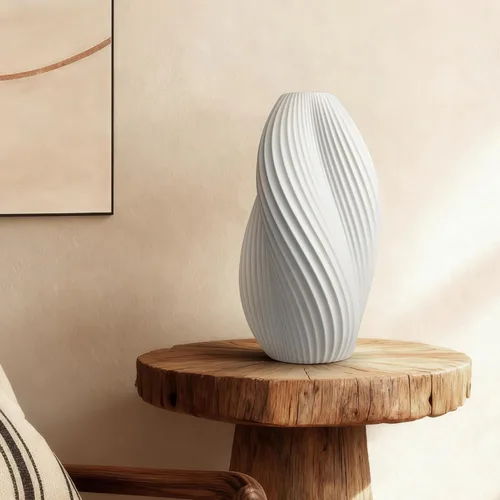 Miniatura 2 de RONDURE Lámpara de mesa moderna de cerámica de 11.9 pulgadas, lámpara de noche totalmente regulable para dormitorio, sala de estar, mesita de noche