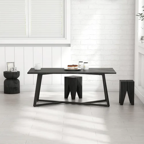 Miniatura 6 de FUSHIAIPTC Patas de metal para mesa auxiliar, base geométrica resistente de 18 pulgadas para muebles de mesa, patas para mesitas de noche, mesa