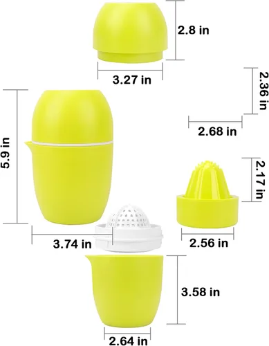 Miniatura 7 de Lechin Exprimidor de Mano - Exprimidor de Cítricos con Forma de Limón - Exprimidor de Limón Manual con Dos Opciones de Prensa para Diferentes Frutas