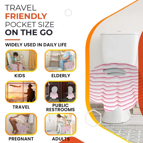 Miniatura 3 de 20 fundas de asiento de inodoro extragrandes desechables para niños y adultos, fundas de inodoro desechables para viajes, fundas de asiento de Ondas