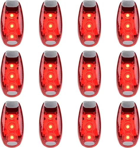 12 Pack Led Safety Light, Safety Light, High Visibility Strobe Running Lights Used for Bicycle, Walking Etc. Clip-On Running Lights Clip to Clothes