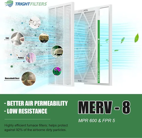 Miniatura 5 de TRIGHTFILTERS 18x24x1 Filtro de Aire 4 Paquete, Filtros de Aire Plisados de Defensa contra el Polvo MERV 8 de Reemplazo para Aire Acondicionado