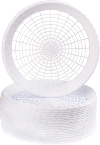 Miniatura 6 de Paquete de 24 soportes para platos de papel de plástico reutilizables resistentes (negro)