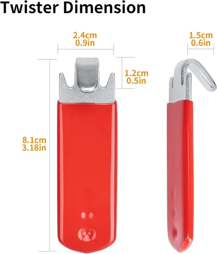 Miniatura 5 de Herramienta de clip de poste en T: herramienta de torsión y cercado de alambre de valla con mango recubierto de goma roja, fácil de usar y ahorra