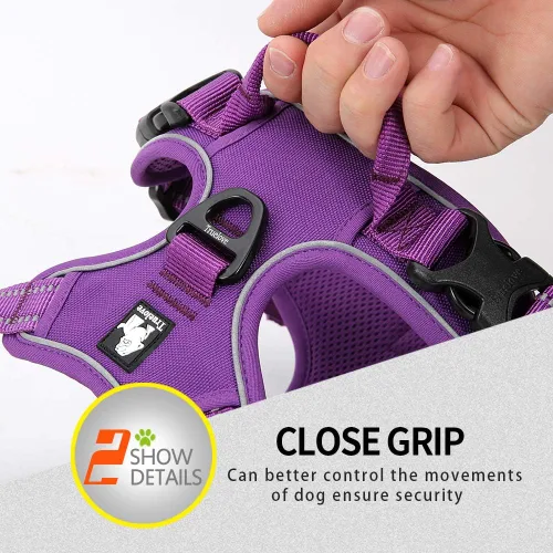 Miniatura 4 de JUXZH Truelove Arnés para perro sin tirones con mango de fácil control y 2 accesorios para correa, chaleco reflectante ajustable para mascotas
