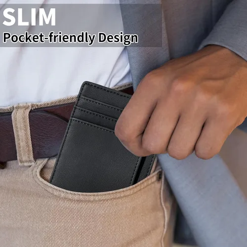 Miniatura 34 de Cartera Chelmon Slim RFID - Cartera de bolsillo frontal minimalista para tarjetas de crédito delgadas
