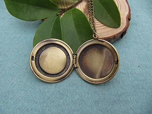 Miniatura 5 de Collar de medallón de pájaro. Collar de nido de pájaro, collar de bronce. Collar de medallón con dije de pájaro, Metal