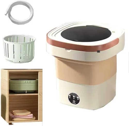 Miniatura 10 de Lavadora portátil, mini lavadora plegable, gran capacidad de 15 litros, pequeña lavadora para apartamentos, dormitorios, camping, viajes en caravana
