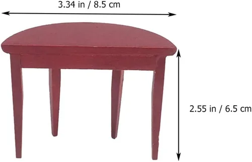 Miniatura 2 de EXCEART Casa de muñecas en miniatura, mesa semicircular a escala 1 12, modelo de mini muebles para niños, accesorios de casa de muñecas y adorno
