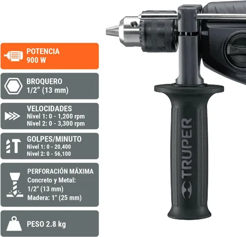 Miniatura 4 de Industrial 1/2 Rotomartillo 900 W