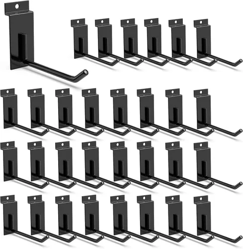 Miniatura 25 de 3-H, accesorios para pared de listones de 18 piezas, ganchos y perchas de pared de listones de múltiples tamaños, pared de listones resistente