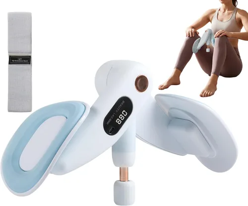 Entrenador interior de muslo y suelo pélvico para mujer, tóner de cadera ajustable con contador LED, ejercitador Kegel multifuncional de escultura