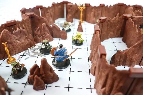 Miniatura 6 de Dirt Cheap Dungeons Goblin Cavern - Juego de 143 piezas de cueva modular y túnel - 5.5 pies de paredes lineales para cuadrícula de 1 pulgada TTRPG
