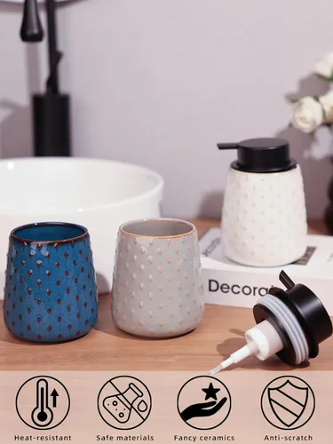 Miniatura 3 de Dispensador de jabón con bomba fácil de prensar, dispensador de jabón de manos recargable de 12 onzas, encimera de baño y fregadero de cocina