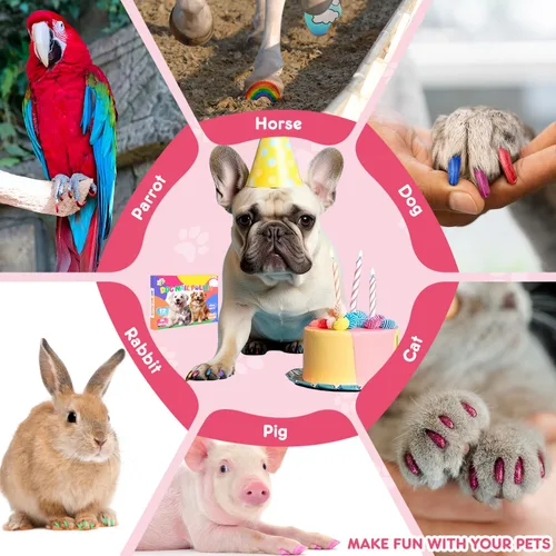 Miniatura 6 de MSDADA Bolígrafos de esmalte de uñas para perros de secado rápido, juego de esmalte de uñas para mascotas, seguro y sin olor, kit de arte de uñas
