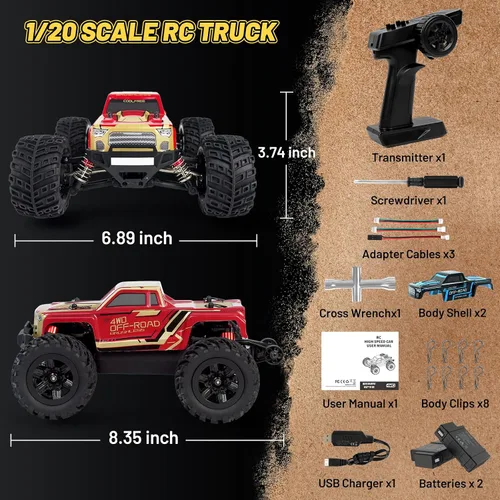 Miniatura 2 de JT20W-V2 - Coche RC 1/20 a escala 4WD sin escobillas para adultos, camión RC de pasatiempo de alta velocidad de 45KPH, vehículo eléctrico