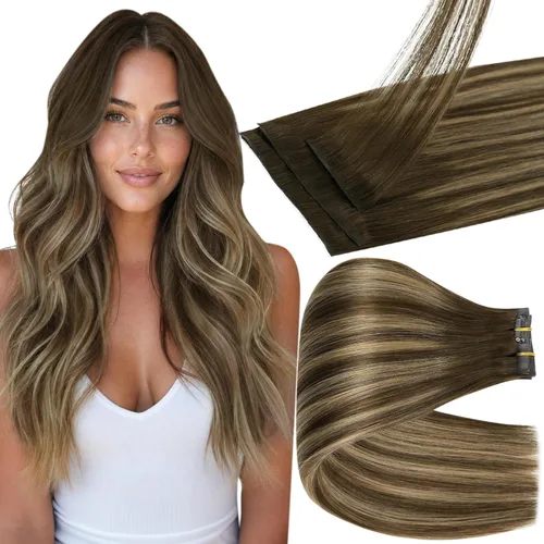 Miniatura 20 de Full Shine Invisi Edge - Extensiones de cabello con clip sin costuras, color negro azabache, cabello Remy inyectado de trama invisible para cabello
