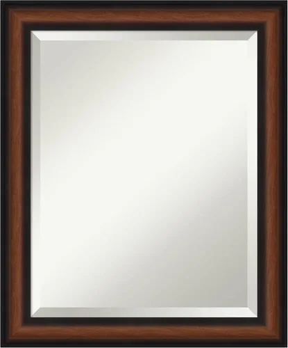 Miniatura 10 de Amanti Art Espejo de baño marrón para sobre el fregadero, espejo rectangular de tocador rectangular de nogal Harvard de 25 x 21 pulgadas, marco