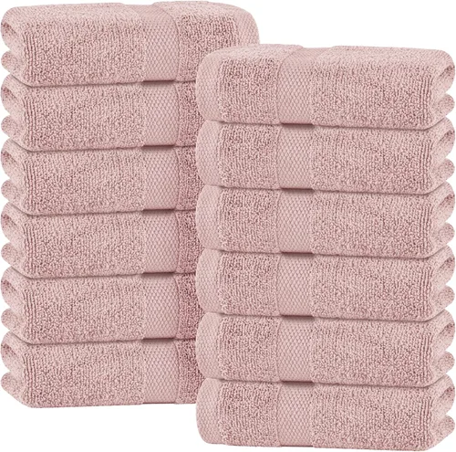 Miniatura 24 de Toallas de mano blancas clásicas para baño [paquete de 12] Toallas de mano de algodón a granel para gimnasio, cocina y spa, 16x27 pulgadas, toallas