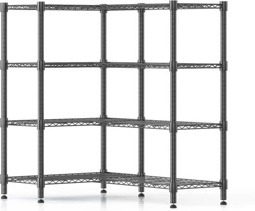 Miniatura 9 de Homdox Estantes de almacenamiento resistentes, estantería de alambre de 4 niveles, estantes de metal ajustables para almacenamiento, estantería