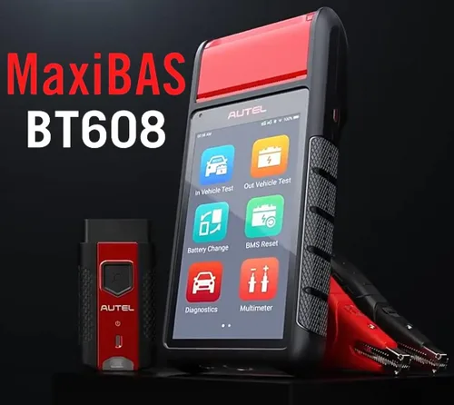 Miniatura 2 de Autel MaxiBAS BT608 - Probador de batería de coche de 12 V con impresora incorporada, analizador de sistema eléctrico, conductancia adaptativa