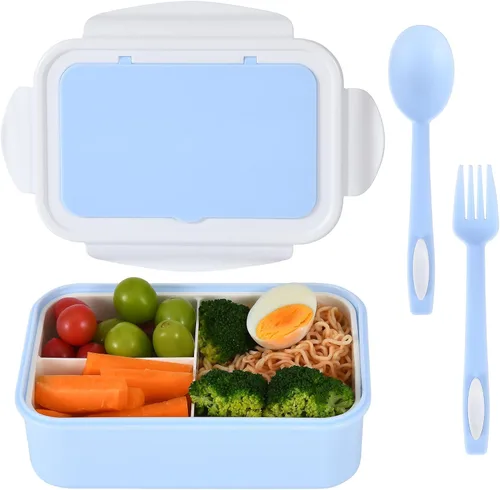 UPTRUST Lonchera Bento para niños, caja Bento para adultos con 3 compartimentos, a prueba de fugas, apto para lavavajillas, apto para congelador,