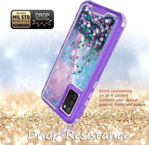 Miniatura 4 de Hybird 3 en 1 compatible con Samsung Galaxy A52, diseño gráfico degradado de arena movediza líquida flotante funda protectora para Samsung Galaxy