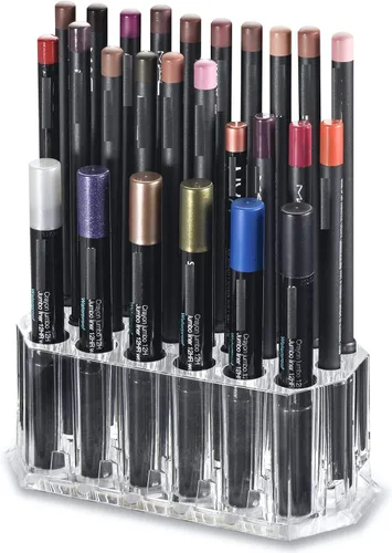 Miniatura 2 de Organizador de delineador de ojos acrílico y organizador de delineadores de labios 26 espacio de almacenamiento 20 estándar 6 Jumbo lápiz cosmético