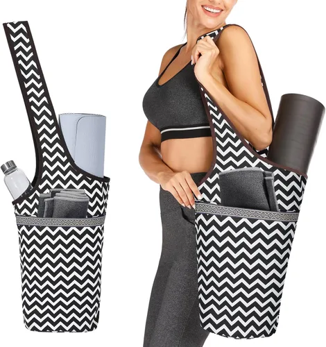 Miniatura 12 de Ewedoos Canvas Yoga Mat Bag Fits Most Mats Yoga Bag with Large Storage Pockets to Hold More Accessories Ideal for Pilates Workout Gifts & Travel
