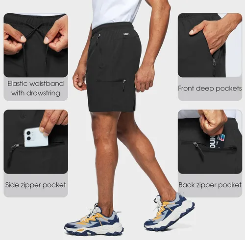 Miniatura 4 de Viodia Pantalones cortos de senderismo para hombre, elásticos, de secado rápido, ligeros, para hombre, pantalones cortos deportivos de pesca