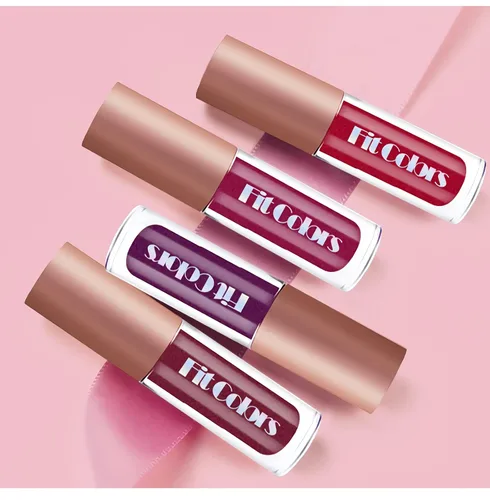 Miniatura 7 de SUMEITANG - Juego de lápices labiales con purpurina líquida de 4 colores, brillantes de diamante, tonos brillantes populares, acabado mate a