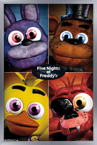 Miniatura 11 de Trends International Five Nights at Freddy's - Póster de pared cuádruple, 14.725 x 22.375 pulgadas, versión con marco de madera tipo granero