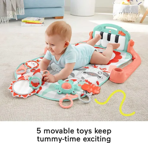 Miniatura 3 de Fisher-Price GDL83 - Alfombra de juego para bebés, piano gimnasio con juguetes musicales y sensoriales para recién nacidos a niños pequeños, GDL83