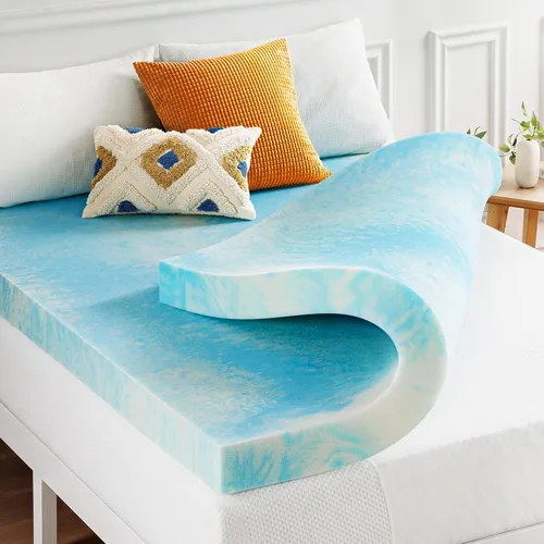 Miniatura 12 de Best Price Mattress - Cubrecolchón de espuma viscoelástica de 2 pulgadas con 5 zonas, con gel en espiral Aerobreeze, certificado CertiPUR-US, Dorm