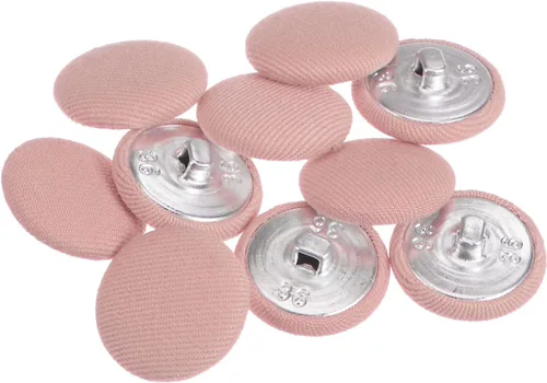 Miniatura 47 de HARFINGTON 10 botones de tela de 24L cubiertos de tela de 0.59 pulgadas, vástago de metal, botones de costura redondos para trajes, blusas de Azul