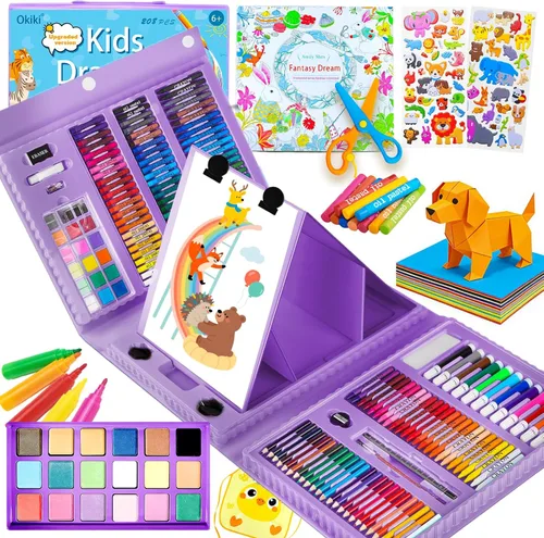 Miniatura 11 de 297 piezas de suministros de arte, kit de arte de dibujo para niños, niñas, niños, adolescentes, artista, estuche de conjunto de arte con caballete