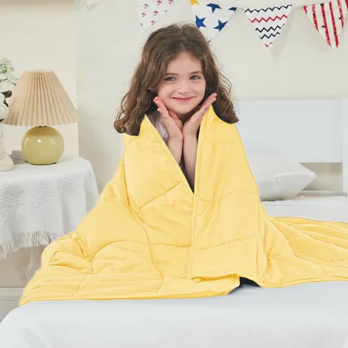 Miniatura 73 de yescool - Manta con peso, 7 libras, fresca, transpirable, con cuentas de cristal prémium, lavable a máquina, para dormir, 60-90 libras, 41 x 60 Gris