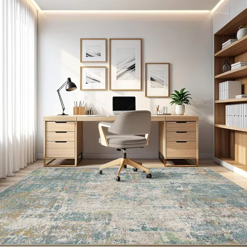 Miniatura 83 de Alfombra de pasillo lavable para cocina: 3 x 10 pies, antideslizante, abstracto, suave, moderno, resistente a las manchas, para interiores, piso