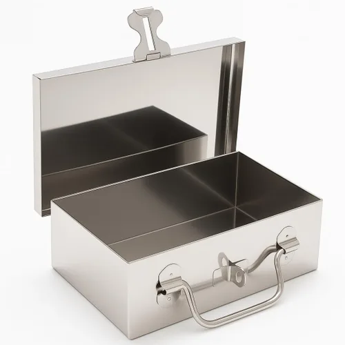 Miniatura 2 de Bin Buddy Caja de almacenamiento de acero para candado, diseño compacto de 7 x 4 x 2 pulgadas, ideal para almacenar joyas, reliquias, pasaportes