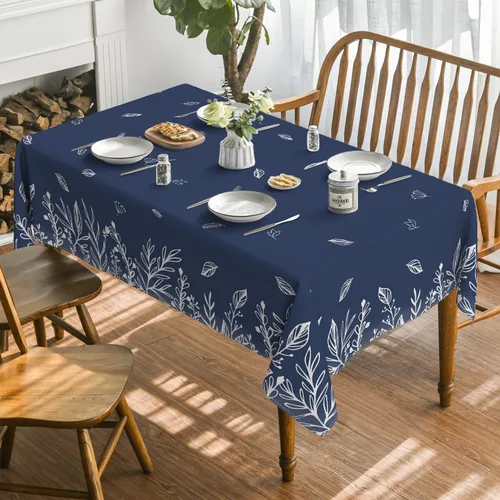 Miniatura 2 de Horaldaily Fall Tablecloth 52×70 Inch Rectangular, Thanksgiving Autumn Harvest Blue Wild Flowers Table Cover for Party Picnic Dinner Decor