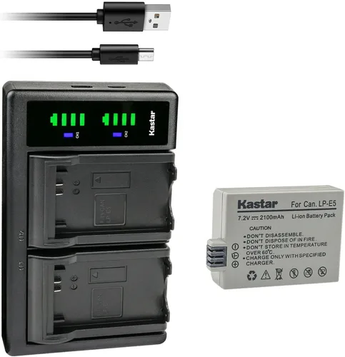 Miniatura 8 de Kastar Cargador de batería USB LTD2 para Canon LP-E5 LPE5, Canon LC-E5, LC-E5C, cargador LC-E5E, Canon EOS Rebel XSi, EOS Rebel XS, EOS Rebel T1i