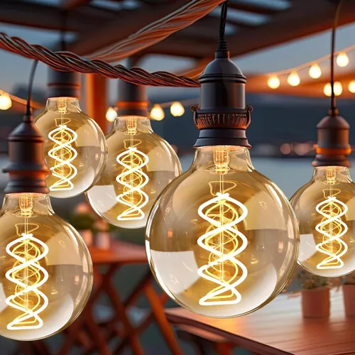 Miniatura 7 de G80 Bombillas Edison vintage regulables de 4 W (equivalente a 40 W) con filamento LED, luz cálida de 2200 K CRI80+, E26, 25000 horas, bombillas