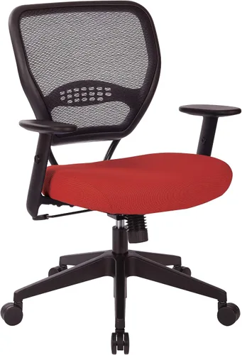 Miniatura 17 de Space Seating Serie 55 - Silla de escritorio de oficina ajustable con soporte lumbar integrado, malla negra