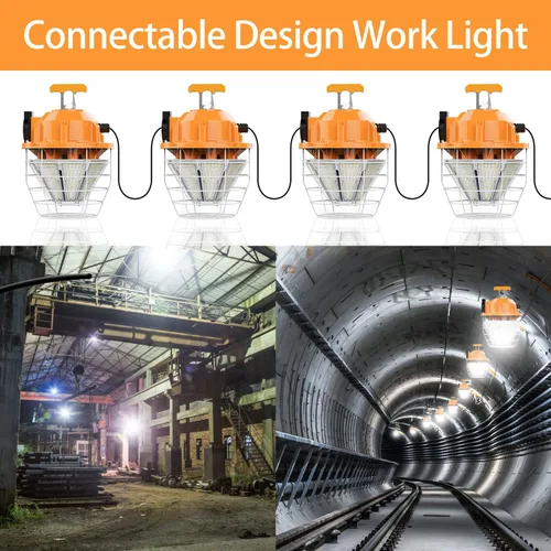 Miniatura 4 de RIUVAO Luz de trabajo temporal LED de 150 W 24750 Lm 5000 K Luz diurna brillante luces de construcción luz colgante portátil IP65 impermeable