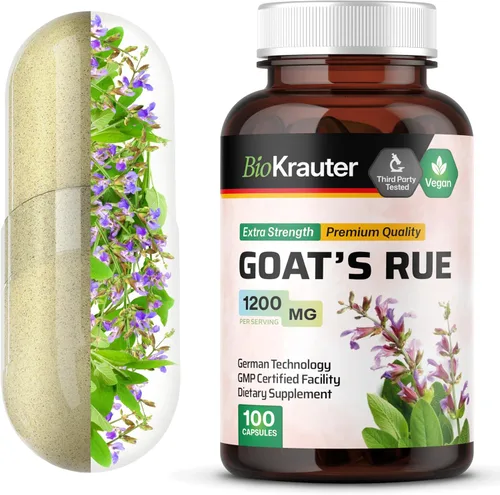 BIO KRAUTER® Goats Rue for Breastfeeding - Suplemento de lactancia vegano puro - Goat's Rue 100 cápsulas 1200 mg por porción - Suplementos naturales