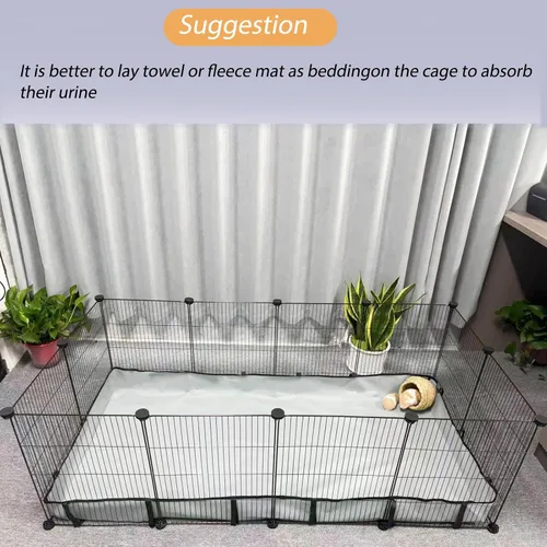 Miniatura 7 de DZWLKJ Forro de jaula de conejillo de indias, base impermeable y lavable, 28 x 56 pulgadas, adecuado para conejos, chinchillas, erizos, hurones