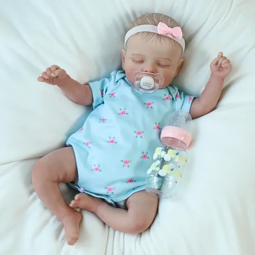 Miniatura 10 de KSBD Muñecas de bebé realistas Reborn de 20 pulgadas, muñecas de bebé recién nacidas realistas de la vida real, cuerpo de tela suave con accesorios