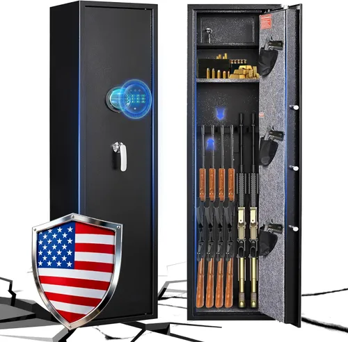 Miniatura 9 de Caja fuerte para pistola de huellas dactilares 8-12, no requiere montaje, seguro para armas para rifles y pistolas, gabinetes de armas para rifles