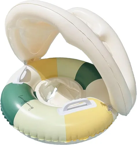Miniatura 10 de Babyy - Flotador de piscina – Anillo de protección solar, asiento de seguridad plegable, flotador de natación retro con toldo y sombrilla Juguete