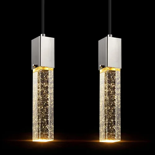 Mini Lámpara Colgante de Cristal Integrada para Isla de Cocina, Moderna y Concisa, Accesorio de Luz de Techo Colgante, para Isla de Cocina, Comedor,